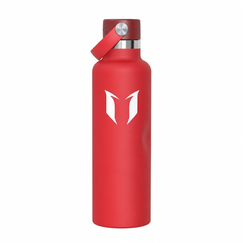 Super Sparrow FlipFlow rozsdamentes acél termosz kulacs 750 ml, piros — szívószálak nélkül, oldalsó horpadással (állapot: lásd a 2. képet)