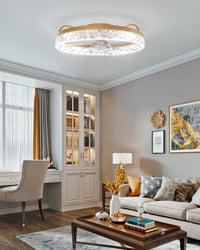 YUNLONG Modern Mennyezeti Ventilátor LED Világítással - Távirányítós, Csendes DC Motor, Arany, 5 Lapátos, Nyári-Téli Üzemmód, Fényerőszabály 7