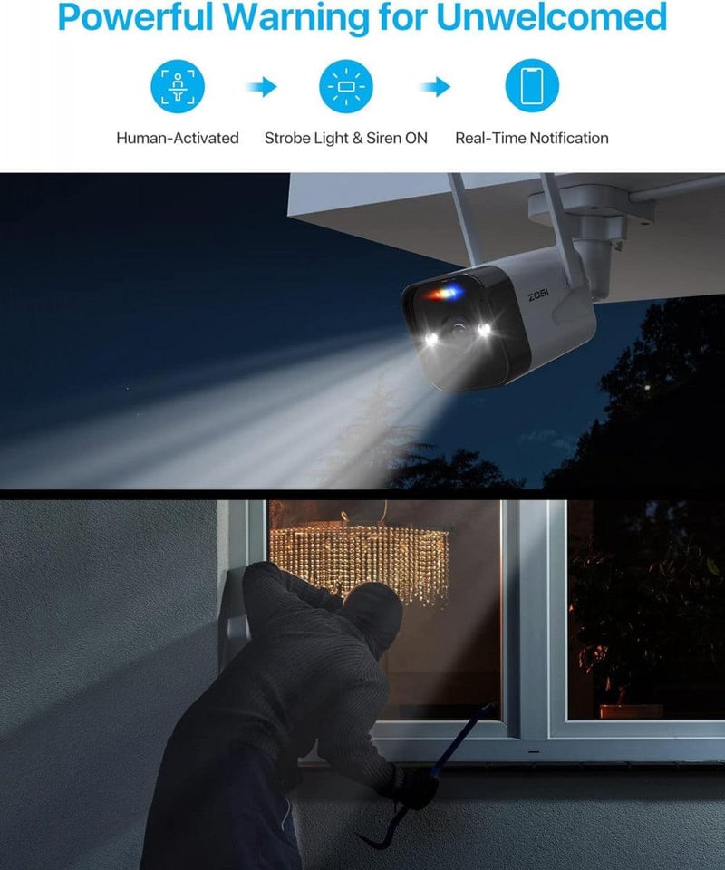 ZOSI 3MP WiFi Biztonsági Kamera - Felújított C188 Modell