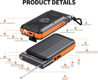 BLAVOR 20000 mAh-s Napelemes Powerbank 4in1 Vezeték Nélküli Töltéssel és FM Rádióval 9