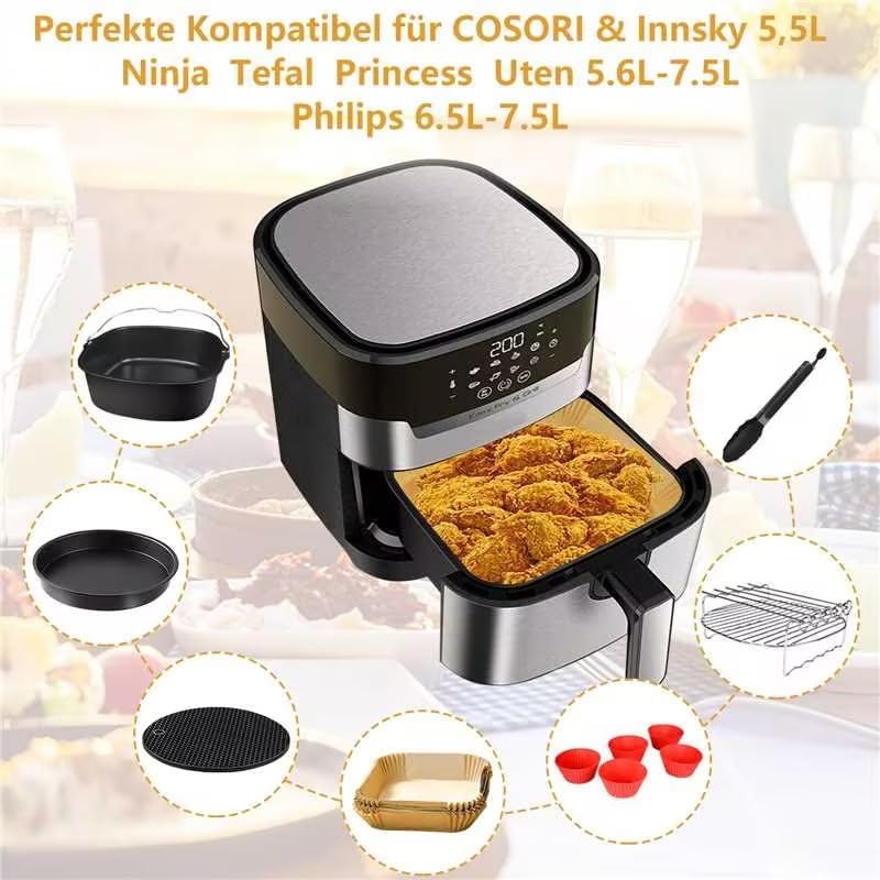 COSORI és Cecotec XXL légkeveréses sütő kiegészítő szett 12 db-os, 22 cm-es