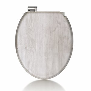WC sedadlo Schütte Lightwood MDF so systémom Soft-Close, svetlé drevo — poškodené, čiastočne funkčné: zlomený úchyt (stav: pozri 2. obrázok)