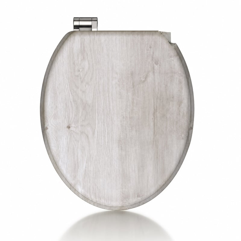 Schütte Lightwood MDF WC-ülőke Soft-Close mechanizmussal, világos fa — hibás, részben működik: tartóelem-törés (állapot: lásd a 2. képet)