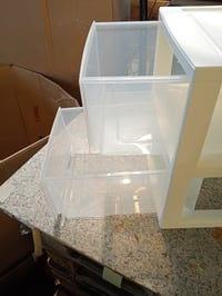 Iris Ohyama MSD-2 Úložný box so zásuvkami, 2 ks, 13,7 l, stohovateľný plastový organizér, biely, priehľadný, bez obsahu BPA 5
