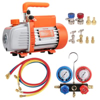 VEVOR 100L/min Vákuumszivattyú A2L Robbanásbiztos 150W 220V/50Hz Klímaszerelő Készlet Nyomásmérővel Légkondicionáló és Autóhűtő Rendszerekhe 9