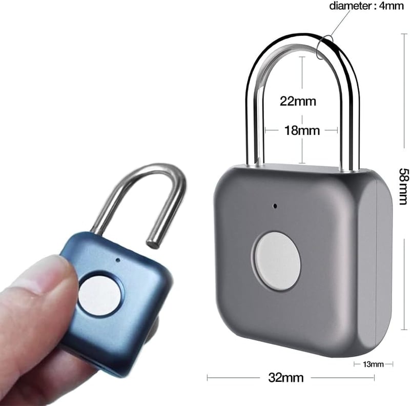 eLinkSmart Kék Ujjlenyomat-Zár: Biometrikus Lakat Öltözőszekrényhez, Bőröndre