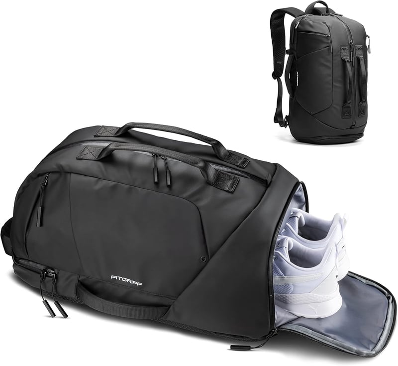 Fitgriff Fekete Sporttáska Rucksak Funkcióval - Cipő- és Laptoptartóval (25L)