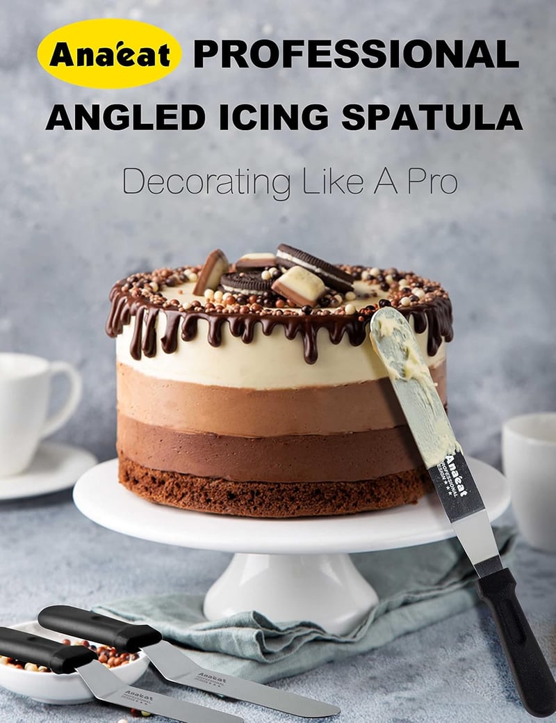 Anaeat 15 cm-es profi szögletes tortalapát - vastag cukormáz kenő spatula