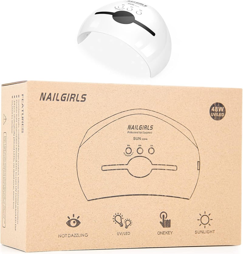 NAILGIRLS 48W UV LED Körömszárító Lámpa - Hordozható, LCD Kijelzős, 3 Időzítővel