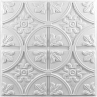 Art3d 3D Mennyezeti Panel Csomag - 12 db Klasszikus Fehér Fali Burkolat, 24" x 24", 4.5m² Öntapadós PVC Dekoráció 1