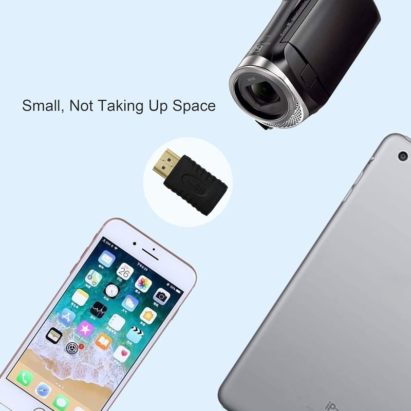 GINTOOYUN 2 db Mini HDMI Anya - HDMI Apa Adapter, Kompakt Átalakító Kamerákhoz, Tabletekhez, Fekete, Plug and Play