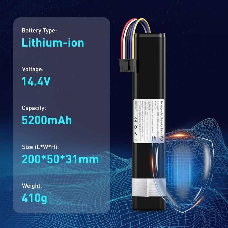 melasta 14,4V 6500mAh Lítium-ion Akkumulátor Neato Botvac D3 D4 D5 D6 D7 Robotporszívókhoz, 945-0225 Sorozathoz Kompatibilis Csereakku