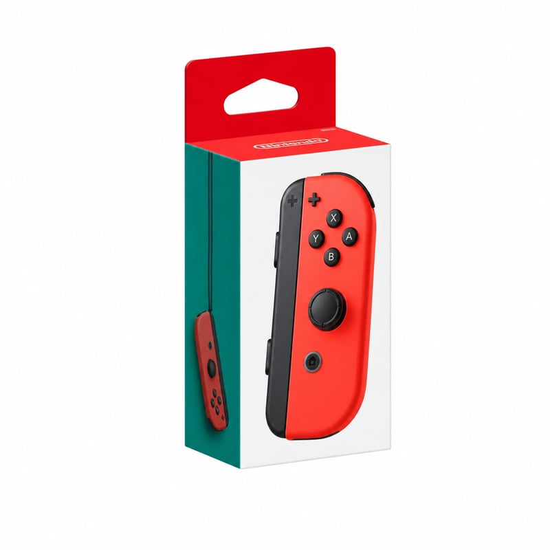 Ovládač Nintendo Joy-Con (R) neónovo červený, pre Nintendo Switch, pravý — Pútko na zápästie nie je súčasťou balenia (stav: pozri 2. obrázok)