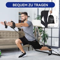 ALongSong Pilates rúd szett kezdőknek - 4 gumiszalaggal, ajtórögzítővel, otthoni edzéshez (Fekete) 6