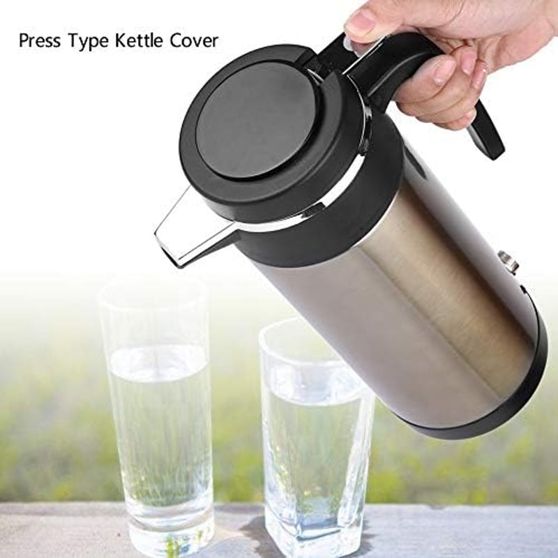 Keenso 12V-os autós vízforraló, 1000ml-es rozsdamentes acél utazóbögre