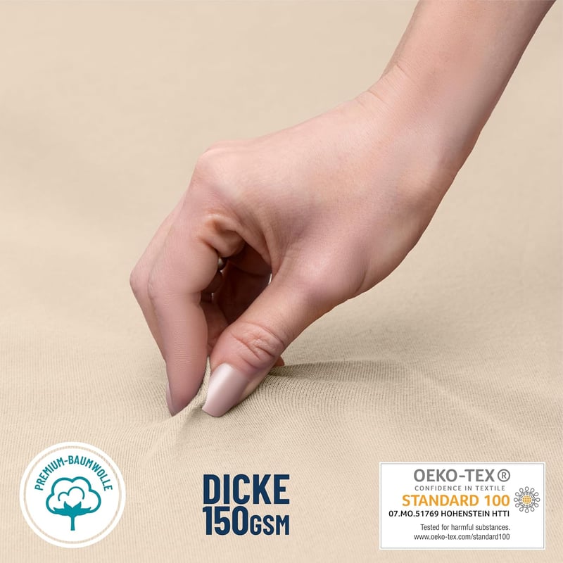 Dreamzie Párnahuzat Szett (2db) - 40x80 cm Bézs Jersey Pamut, 150g/m², Hipoallergén, Tartós, Oeko-Tex Minősített