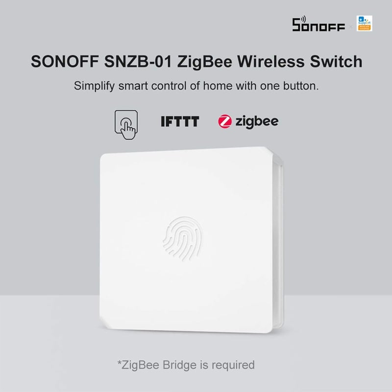 SONOFF SNZB-01 ZigBee okos kapcsoló, 2 db, eWeLink app-pal vezérelhető