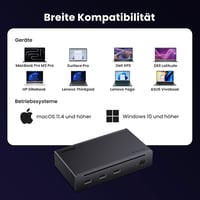 UGREEN Revodok Max 208 Thunderbolt 4 Dokkoló - 40Gbps, 3 TB4 Port, Dual 4K@60Hz/8K Kijelző, 85W Töltés, Gigabit Ethernet, Mac Mini M4 Pro Ko 8