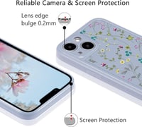 Raleavo virágmintás iPhone 13 szilikon tok - szürke, ütésálló, vékony 4
