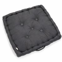 Pernă de podea utilizată ED Enjoy Home Panama cu mâner, negru, 50x50x10 cm, 100% bumbac, umplutură din bumbac reciclat, suprafață matlasată 1