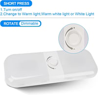 SUPAREE 12V-os LED lámpa lakóautóba, 3 színhőmérséklettel, szabályozható - Plastic 6