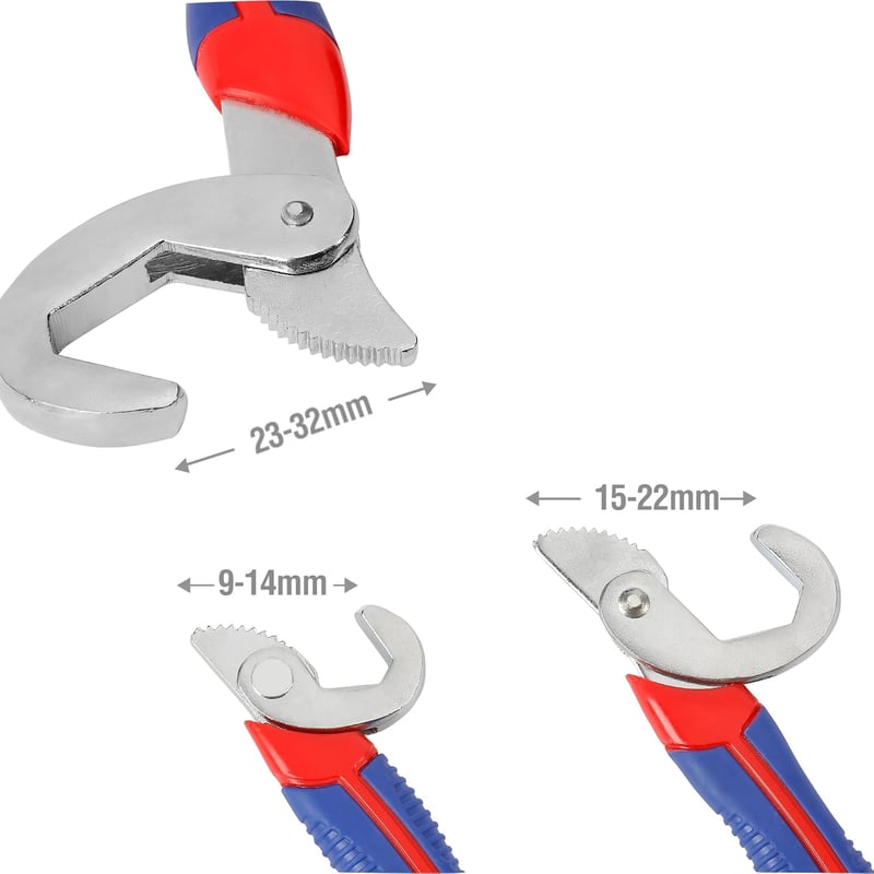WORKPRO 2 részes gyorsállítású univerzális villáskulcs készlet, 9-32 mm, króm-vanádium acél, ergonomikus gumírozott markolattal