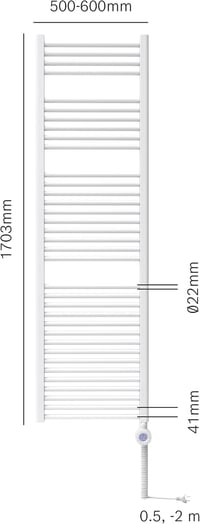 Bosch Thermotechnik 4500 fehér fali radiátor 1000W, 170x60cm, acél, beépített hőszabályzóval, korróziógátló bevonattal, fürdőszobai használa 6