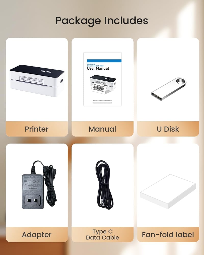vretti Címkenyomtató USB - DHL Kompatibilis Szállítási Címkenyomtató 4x6 Méretben, Amazon, Etsy, Ebay, UPS Webshopokhoz, Windows/Mac Rendsze