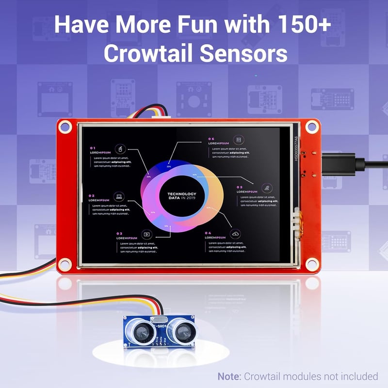 ESP32 3,5" érintőképernyős TFT LCD kijelző, 320x480 felbontású, Arduino kompatibilis
