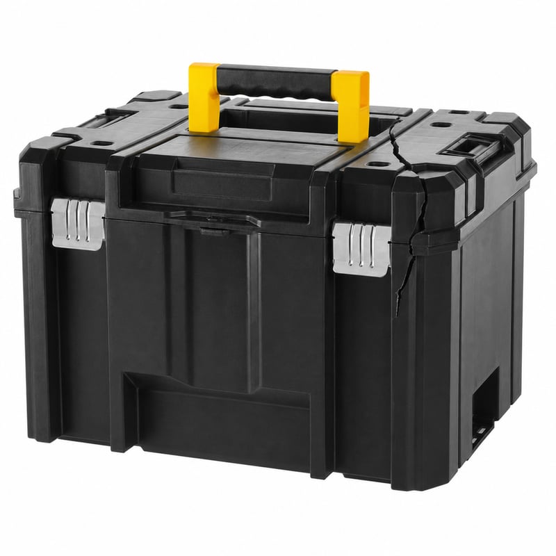 Stanley FatMax Pro-Stack FMST1-71971 veľký – chybný, čiastočne funkčný: Horná časť a bočná strana sú prasknuté (stav: pozri 2. obrázok)