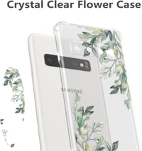 Samsung Galaxy S10 Virágmintás Átlátszó Védőtok - Levélmotívumos, Ütésálló 2