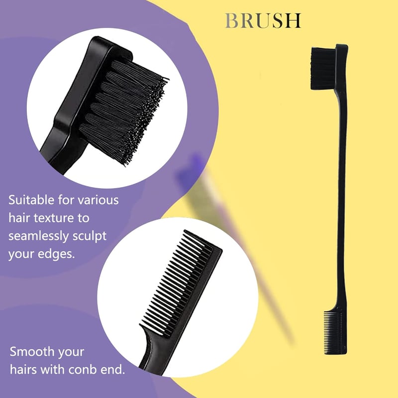 Set de 3 perii și piepteni de coafat pentru frizeri/coafori - negru