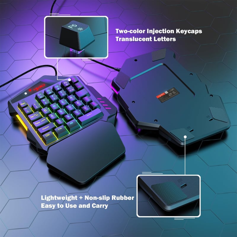 ATTACK SHARK PS4 Billentyűzet és Egér Szett - Kompatibilis PS3, PS4, Xbox One, Xbox 360, Nintendo Switch Konzolokkal - 3200 DPI RGB 