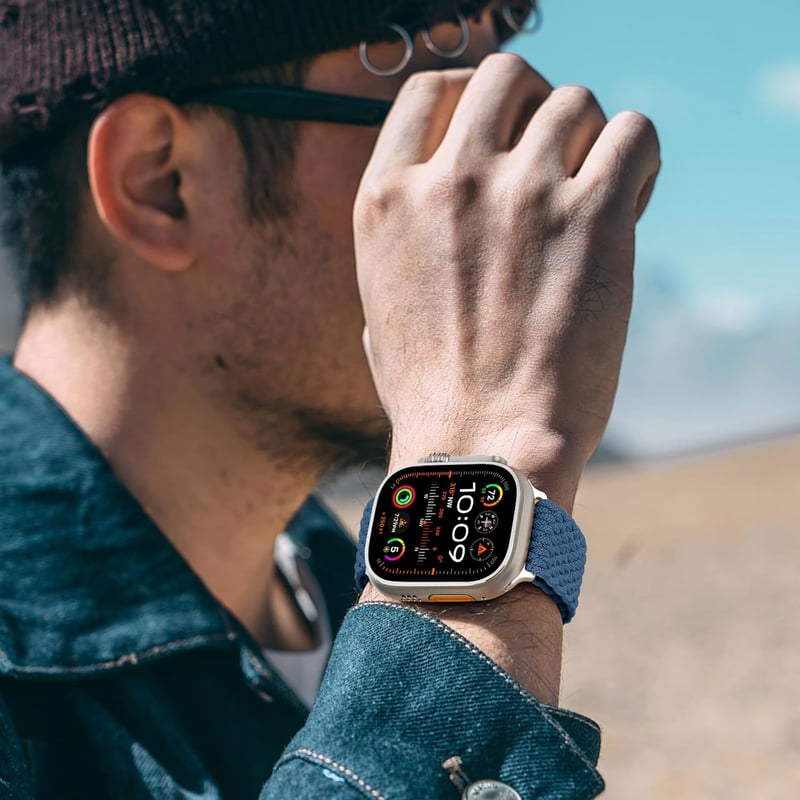 Apple Watch fonott nylon szíj, 38-49mm, 2db, férfi-női, Series 1-9, SE, Ultra kompatibilis
