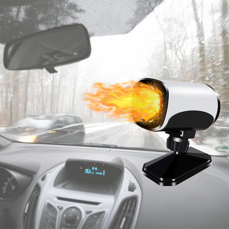 Sporgo 12V autós fűtőventilátor, 2in1 gyors páramentesítő és jégtelenítő, 360°-ban forgatható