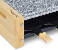 H.Koenig WOD6 raclette grillsütő 6 személyre, kőlapos, 900W, fa-inox kivitel 5
