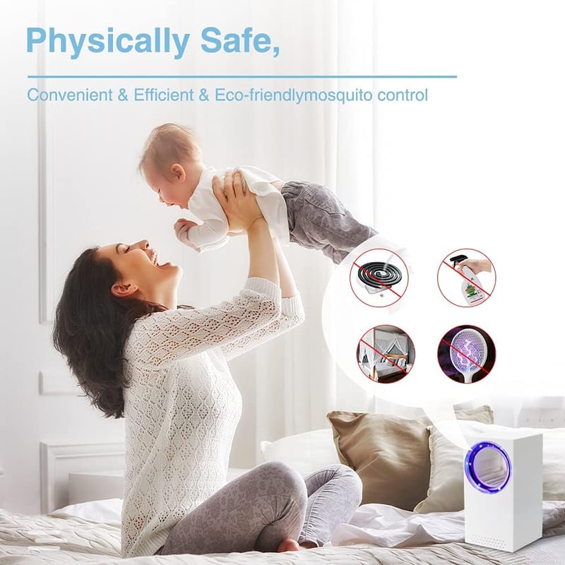 Tiptop Home Elektromos Rovarcsapda UV Fénnyel - USB Szúnyogirtó Lámpa, Hordozható Rovarölő Ventilátor Beltéri és Kültéri Használatra