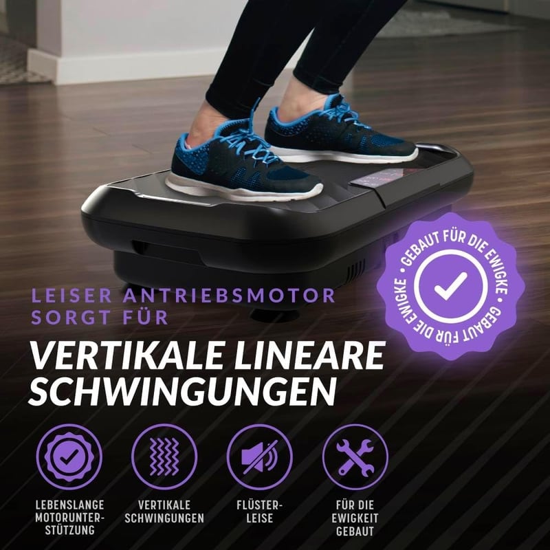 Bluefin Fitness UltraLite Vibrációs Tréner - Otthoni Edzőgép 200W Motorral, 99 Intenzitási Szint, LCD Kijelző, Kompakt Fekete Testformáló - A Ultra Slim