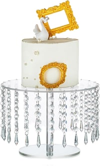 NUPTIO 26 cm Átlátszó Kerek Tortatartó - Akril Esküvői Tortaállvány Születésnapi Süteményekhez, Desszertekhez, Bel- és Kültéri Használatra 1