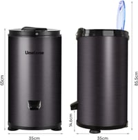 Umelome SP1068 Centrifuga - 6 kg Kapacitású Energiatakarékos Ruhaszárító, 2800 RPM, A+++ Energiaosztály, Fekete, Felültöltős 4