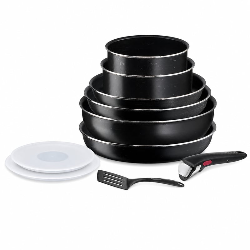 Sada riadu Tefal Ingenio Easy On L1599802, 10-dielna, s nepriľnavým povrchom — Produkt nesie silné známky používania (stav: pozri 2. obrázok)