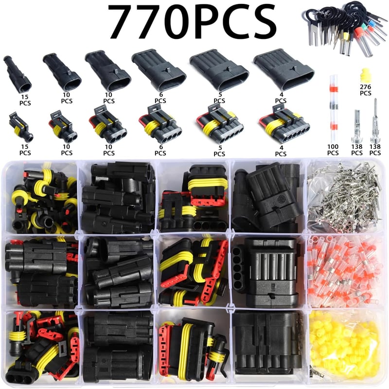 shengbowi Vízálló Elektromos Gyorscsatlakozó Készlet 2-6 Pólusú 16-20AWG - Autó, Motor, Hajó, Teherautó Vezeték Összekötő Szett