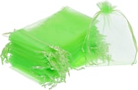 Organza ajándéktasak, 50db, 11x16cm, világoszöld, esküvőre, partira 1