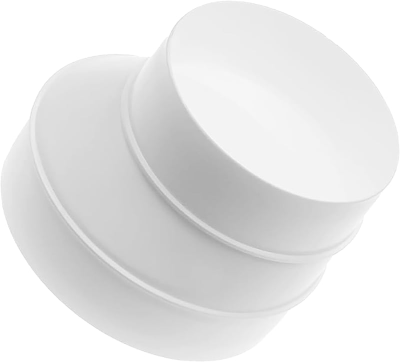 Vent Systems Szellőzőcső Szűkítő Adapter 125-100 mm - Fehér ABS Műanyag Csatlakozó HVAC Rendszerekhez, Könnyen Szerelhető Légcsatorna Átalak