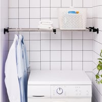 ARIIKON Állítható Szekrénypolc 50-80 cm - Fúrás Nélküli Bővíthető Tárolórendszer Konyhába, Fürdőbe, Hálóba, Fekete, 25 cm Széles 4