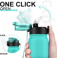 GOPPUS 600ml-es rozsdamentes acél sportkulacs szívószállal, BPA-mentes, szénsavas italokhoz is 1