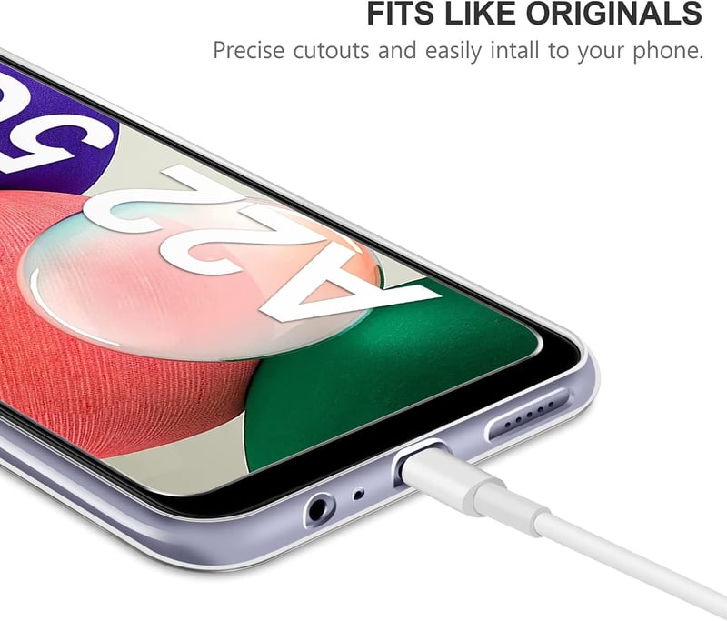 Samsung Galaxy A22 5G átlátszó szilikon tok + 3db fólia, ütésálló