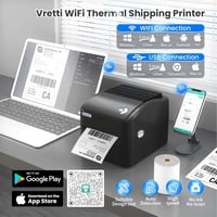 vretti WiFi 5G Címke Nyomtató 4x6 Hőnyomtató Szállítási Címkékhez Amazon Shopify Etsy eBay UPS DHL FedEx Kompatibilis 2