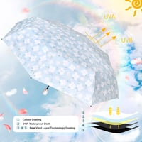 CUBY Automata Összecsukható Esernyő - UV Védelemmel, Szélálló, Vízálló Mini Napernyő, 8 Bordás Zsebméretű Utazó Esernyő Felnőtteknek és Gyer 4