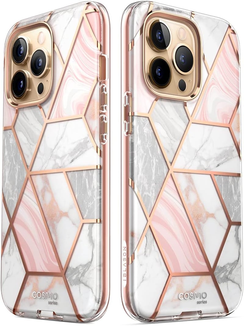 Apple iPhone 13 Pro Átlátszó-Rózsaszín Pillangós Szilikon Tok Kijelzővédővel
